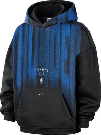 Nike Mens Oklahoma City Thunder Standard Issue Therma-FIT Fleece Basketball Hoodie in Black | IQ3019-010