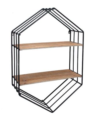 Sagebrook Home Metal Wood Hexagon Shelf