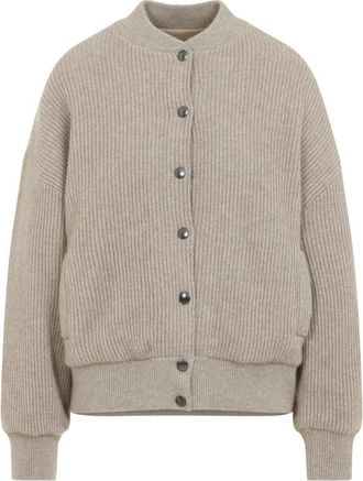 Brunello Cucinelli Bomber in cashmere - - Knitwear - Uomo - Beige - M