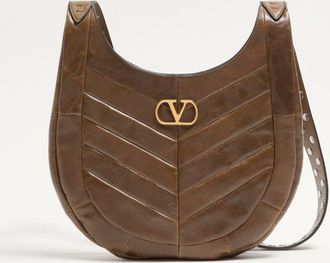 Valentino Garavani Valentino Garavani Hoboho Small Hobo Bag In Chevron-Patterned Nappa Leather Wo