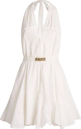 Maje Cotton Embroidered Mini Dress Size XS