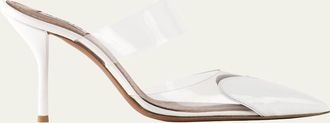Alaia Coeur Clear Cap-Toe Mule Pumps
