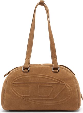 Diesel 1DR Dome-Suede shoulder bag with Oval D logo - Shoulder Bags - Unisex - Beige
