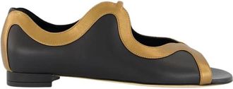 Manolo Blahnik Chilki leren sandalen - Dames - Sandalen - Zwart - 38 EU - Leer - Schoenen