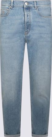 Brunello Cucinelli Jeans Blue And Green-Uomo