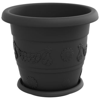 vidaXL Macetas 24 Pcs Negro &Oslash; 30 X 25 Cm Pl&aacute;stico Vidaxl