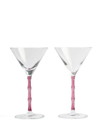 La DoubleJ Twee Bamboo Martini glazen - Roze
