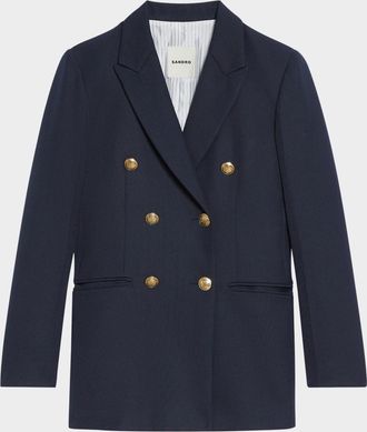 Sandro Sienne Double-Breasted Suit Jacket
