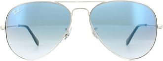 Ray-Ban Aviator Silver Gradient Light Blue Aviator 3025 Sunglasses