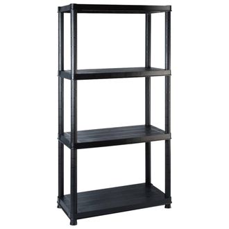 Berkfield Home Storage Shelf 4-Tier Black 183x30.5x130 cm Plastic