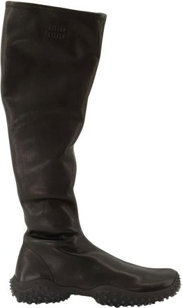 Miu Miu Schoenen, Dames, Zwart, 38 EU, Leer, Stretch Nappa Leren Laarzen