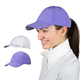 TrailHeads Womens Running Hat with UV Protection | UPF 50 Hats | Summer Hats for Women | Outdoor Hats - White and Lavender