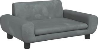 vidaXL Vidaxl - Sof&aacute; Para Ni&ntilde;os De Terciopelo Gris Oscuro 70x45x33 Cm