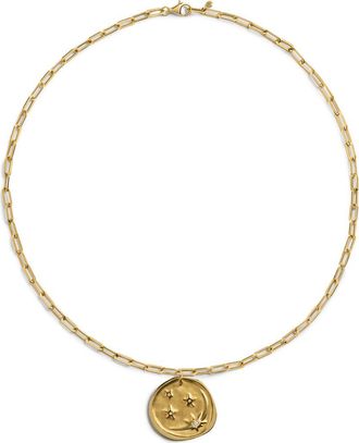 Monica Vinader Talisman Recycled 18K Gold Plate, Sterling Silver & Diamond Pendant Necklace in Gold Vermeil at Nordstrom