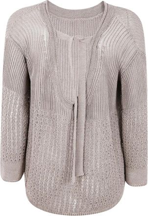 Max Mara Maglione con scollatura posteriore - Toni neutri