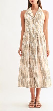 Adelyn Rae Ruby Halter Shirtdress in White/Latte at Nordstrom, Size X-Small