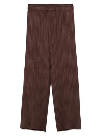 Pleats Please Issey Miyake plissé trousers - Brown