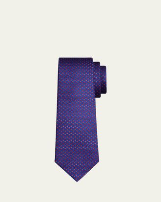 Kiton Mens Small Bow Silk Sevenfold Tie