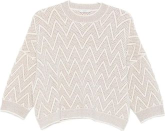 PESERICO Maglione con motivo a zigzag - Toni neutri