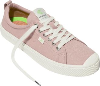 Cariuma Womens Cariuma OCA Low Sneakers Rose Canvas Lace Up Lifestyle Shoes GAL2081