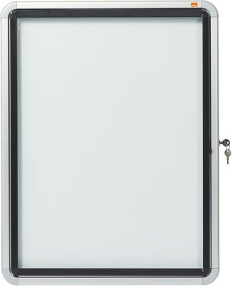 No Brand Nobo Vitrina Magn&eacute;tica Blanca Aluminio Vidrio 53x69x4,5 Cm