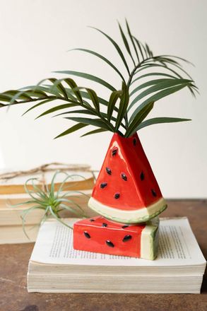 Kalalou Ceramic Watermelon Bud Vase