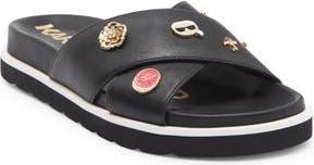 Karl Lagerfeld Embellished Crossover Strap Sandal in Black at Nordstrom Rack, Size 6.5