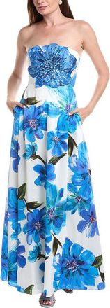 Adrianna Papell Bead Dupioni Maxi Dress