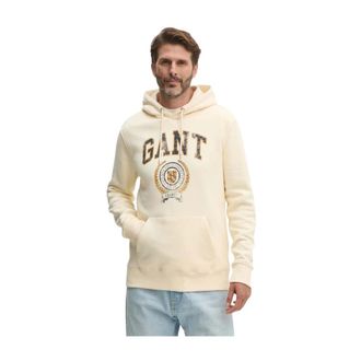 GANT Logo-print Hoodie - Heren - Sweatshirts & Hoodies - Beige - Maat: XL