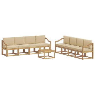 vidaXL Conjunto De Sof&aacute;s De Exterior Con Coj&iacute;n 9 Pcs Y Beige Vidaxl