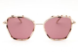 Draper James DJ9037 Round Pink-Lens Sunglasses - Brown