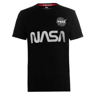 Alpha Industries Alpha Industries Heren NASA Reflecterend T-Shirt (Zwart)
