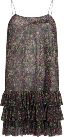 Philosophy di Lorenzo Serafini Korte jurk met ruches - Dames - Korte kleedjes - Zwart - M - Polyester - Kleedjes