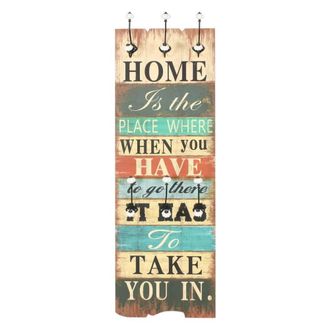 Berkfield Home Wall-mounted Coat Rack with 6 Hooks 120x40 cm HOME IS