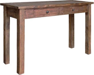 vidaXL Mesa Consola De Madera Maciza De Caoba 123x42x75 Cm