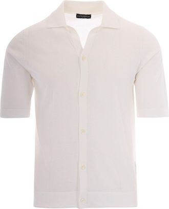 Ballantyne White Button-Up Shirt with Classic Collar and Smooth Finish