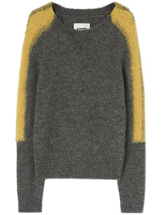 Jil Sander Trui met colourblocking - Grijs