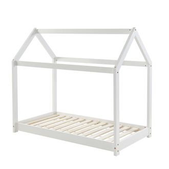 Bata Bata - Ba&iuml;ta Letto Per Bambini, Capanna Tiny Pino Bianco, 70 X 140 Cm, Rete Inclusa