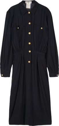 Valentino Garavani 1970s wool midi dress - women - Wool/Cupro - 42 - Blue