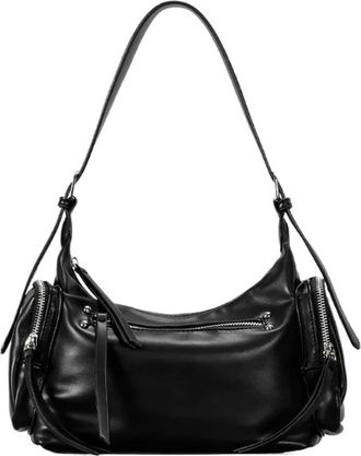 Generic Compatible For Autumn Winter Pillow Shaped Shoulder Bag Womens Handbag Casual Crossbody Polyester Lining Zipper(Black B)