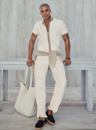 Le 31 Mens Polo-collar zipped honeycomb jersey Cardigan Sweater Standard fit