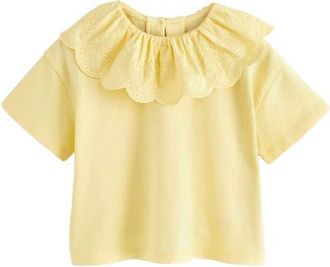 Next Kids Frill Collar T-Shirt in Yellow at Nordstrom, Size 1.5-2Y