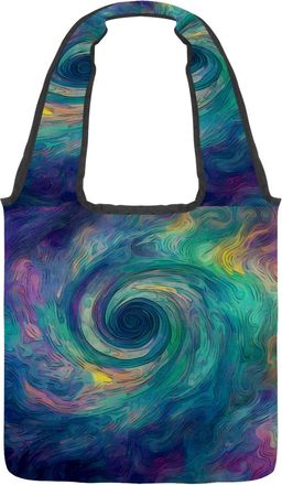 Generic Mysterious Streamer Flowing Swirls Texture Reversible Canvas Shoulder Tote - Double-Sided Print, 12oz Cotton, 27cm Drop, Fold-Flat Bag for Travel, Sho