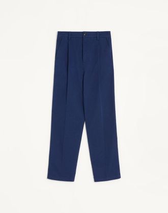 Valentino Pantalone Valentino In Gabardina Di Cotone Uomo BLUETTE 44