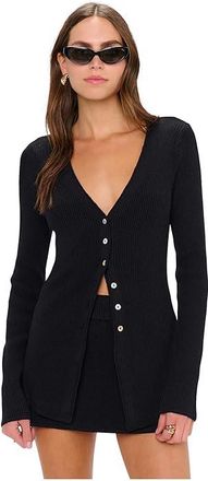 Show me your Mumu Josie Mini Skort Womens Skirt Black Rib Knit : LG, Nylon