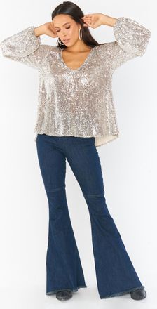 Show me your Mumu Chelsea Top In Platinum Sequins