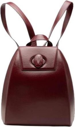 Cartier Pre-owned Must De Backpack - Dames - Vintage Rugzakken - Rood - ONE Size - Leer - Vintage