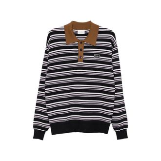Dr&ocirc;le de Monsieur Striped Long-sleeve Polo Shirt