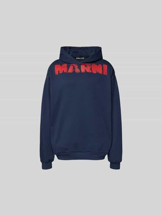 Marni Relaxed Fit Hoodie mit Logo-Print in Royal, Gr&ouml;&szlig;e 48