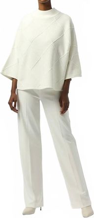 Joseph Ribkoff Textured Mock Neck Sweater In Winter White